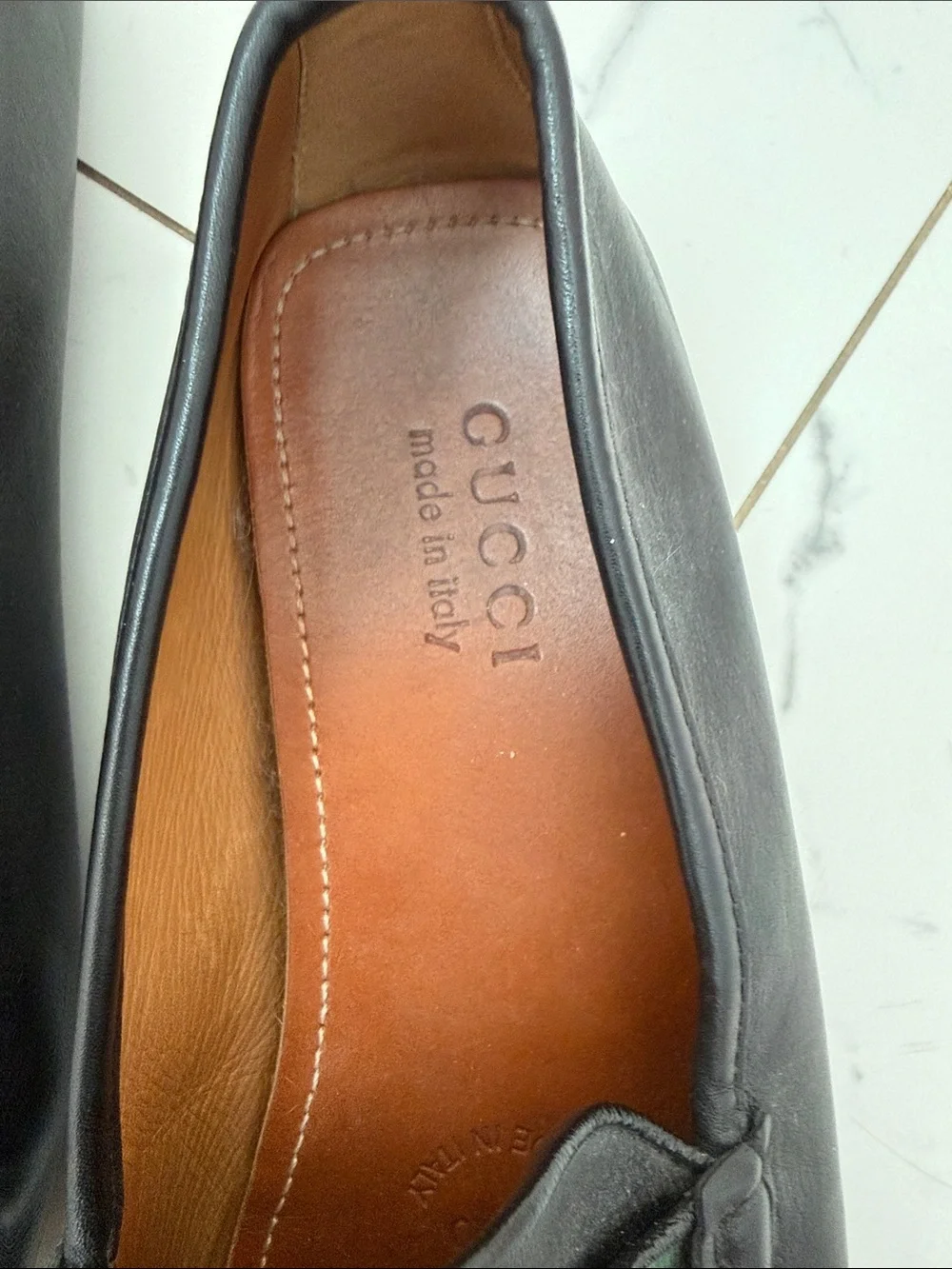 Gucci Black Leather Loafers with Red & Green Web and Silver Horsebit